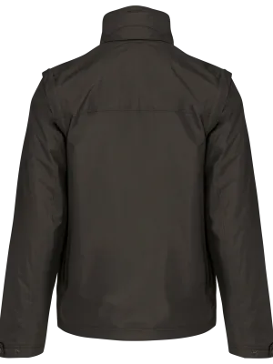 Men’s removable sleeves jacket – Dark Grey / Orange