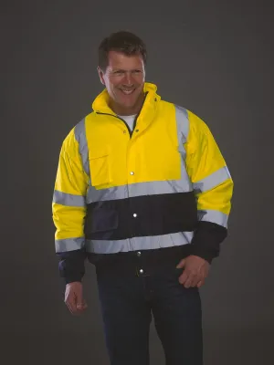 Two-tone hi-vis bomber jacket