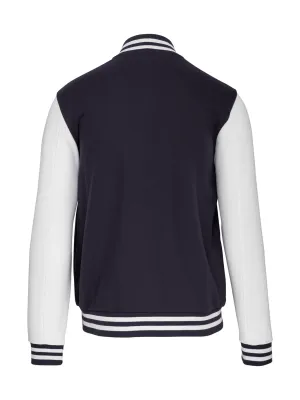 Unisex teddy fleece jacket – NAVY / WHITE