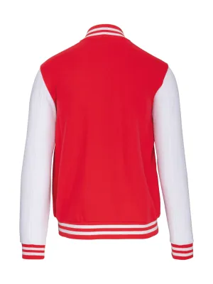 Unisex teddy fleece jacket – RED / WHITE