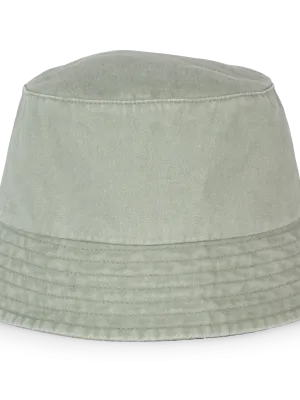 Eco-friendly unisex washed effect bucket hat – Washed Almond Green