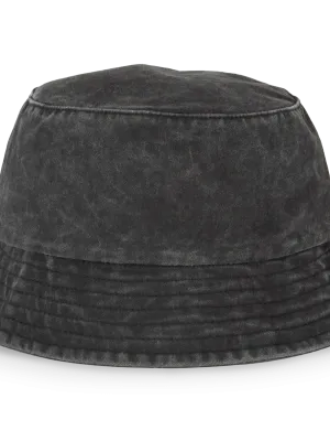 Eco-friendly unisex washed effect bucket hat – Washed black
