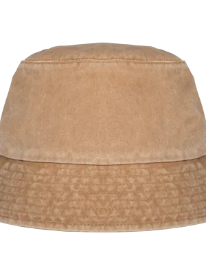 Eco-friendly unisex washed effect bucket hat – Washed Dark Camel