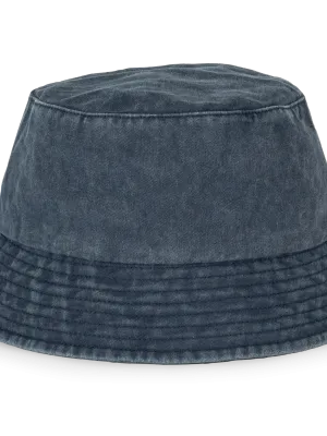 Eco-friendly unisex washed effect bucket hat – Washed Navy Blue