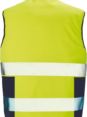 Reversible soft padded safety gilet – Fluorescent Yellow / Navy