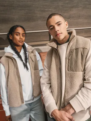 Eco-friendly unisex sherpa bodywarmer