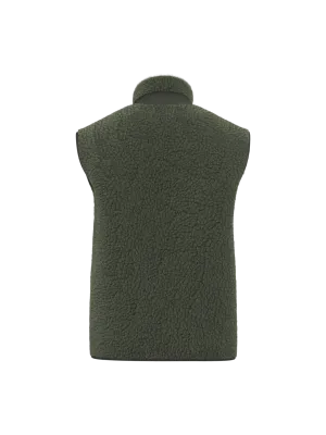 Eco-friendly unisex sherpa bodywarmer – Forest Khaki / Dark Forest Khaki