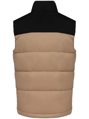 Unisex bi-tone padded bodywarmer – Wet Sand / Black