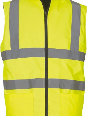 Hi-vis reversible fleece bodywarmer – Hi Vis Yellow