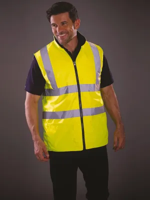 Hi-vis reversible fleece bodywarmer