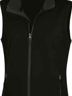 Ladies' Printable Softshell Bodywarmer – Black / Black