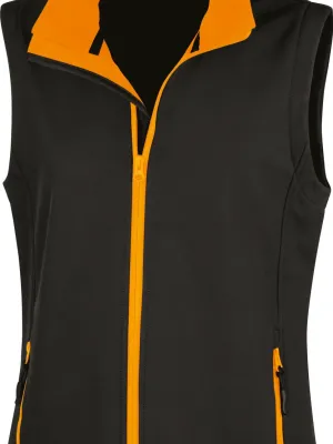 Ladies' Printable Softshell Bodywarmer – Black / Orange
