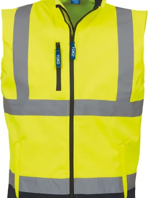 Hi-vis softshell gilet – Hi Vis Yellow / Navy