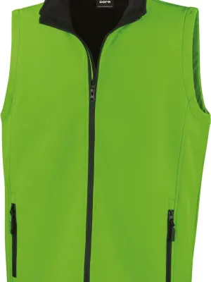 Chaleco softshell de hombre Printable – Vivid Green / Black