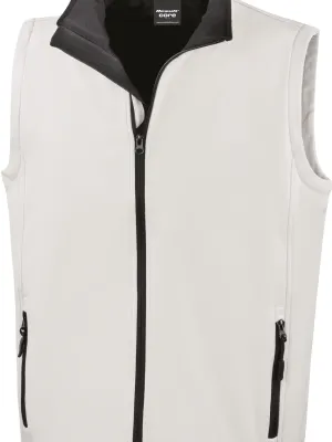Chaleco softshell de hombre Printable – White / Black