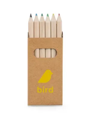BIRD. Boîte avec 6 crayons de couleur