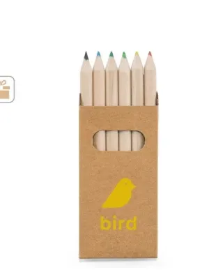 BIRD. Boîte avec 6 crayons de couleur