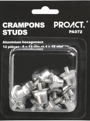 Box of 12 hexagonal aluminium studs
