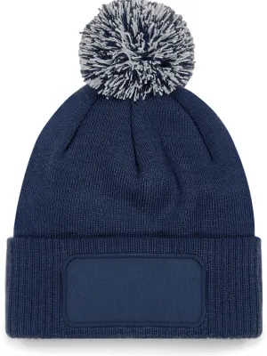 Snowstar® patch pom-pom beanie – French Navy / Light Grey