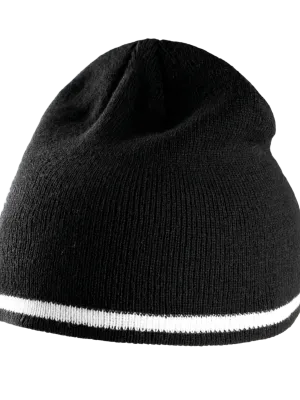 Bonnet bande bicolore contrastée – Black / White / Black