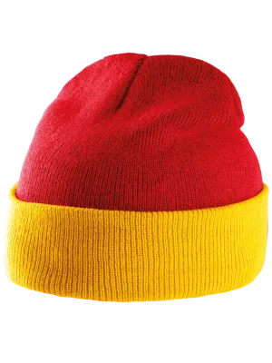 Gorro bicolor con vuelta – Red / Yellow