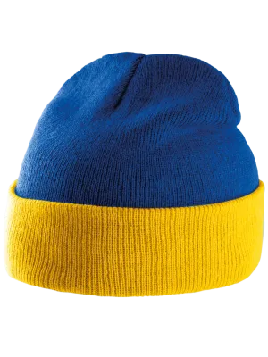 Gorro bicolor con vuelta – Royal Blue / Yellow