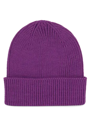 Gorro canalé con vuelta – Mauve