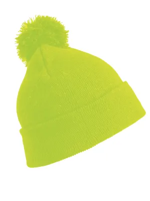 Gorro con pompón BEANIE – Fluorescent Yellow