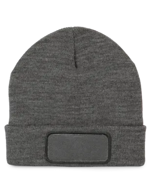 Recycled beanie with patch and Thinsulate™ lining – Grey Heather