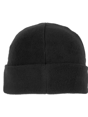 Recycled microfleece beanie with turn-up – Black