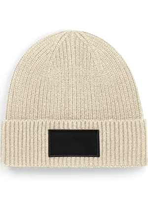 Bonnet tendance à patch – Oatmeal / Black
