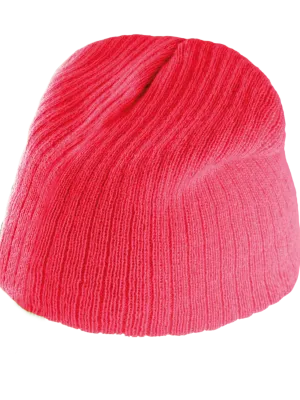 Rib-knit beanie – Strawberry Pink