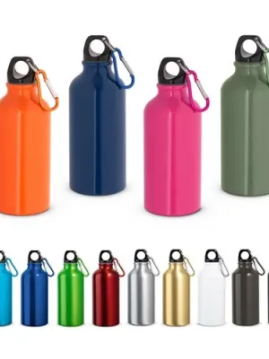 LANDSCAPE S. Bouteille de sport 400mL en aluminium avec mousqueton
