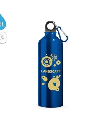 LANDSCAPE L. Bouteille de sport 800mL en aluminium avec mousqueton