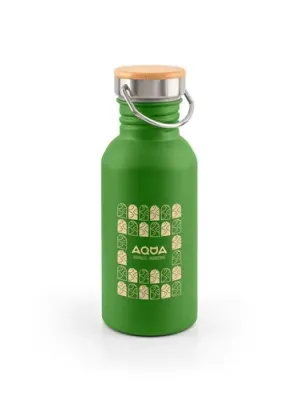 EWING. Botella de acero inoxidable de pared simple (90% reciclada)