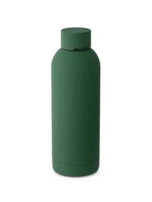 ODIN. Botella de acero inoxidable (36% reciclado) con acabado gomoso 500 mL – Vert foncé