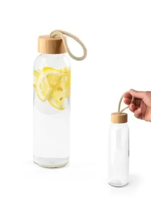 CROSBY. Bouteille en verre avec bouchon en bambou, 520 ml