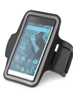 CONFOR. Brassard en PU et coque souple pour smartphone 6'5 – Noir