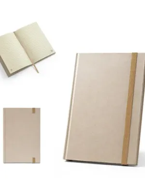 DICKINSON. Libreta A5 de tapa dura fabricada en papel de caña de azúcar (80% caña de azúcar), con hojas rayadas