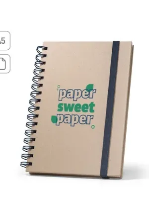 PROUST. Libreta A5 de anillas, tapa dura, fabricada en papel de caña de azúcar (80% caña de azúcar), con páginas lisas