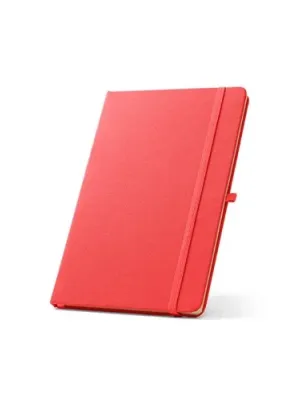 ANNE. Cahier A5 en polyester recyclé (100% rPET) avec pages lignées – Rouge