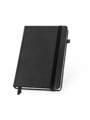 HEANEY. Cahier en polyuréthane à base d'eau avec planification mensuelle intégré et pages lignées – Noir