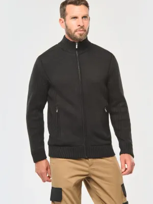 Men's fleece-lined cardigan