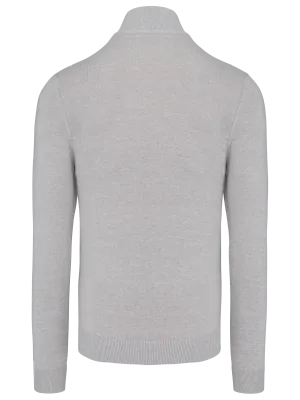 Men's full zip cardigan – Grey Melange
