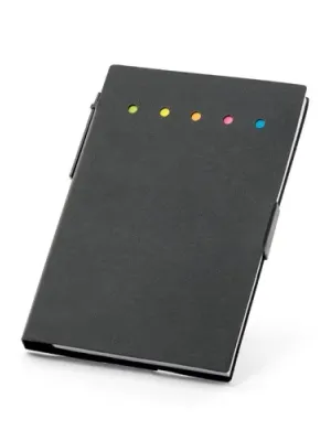 COOPER. Carnet de notes adhésif, 6 types de feuilles autocollantes – Noir