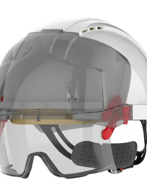 Casco de seguridad EVO® VISTAlens™ micro visera, ventilado, con sobregafas integradas antivaho, antirrayaduras KN – White