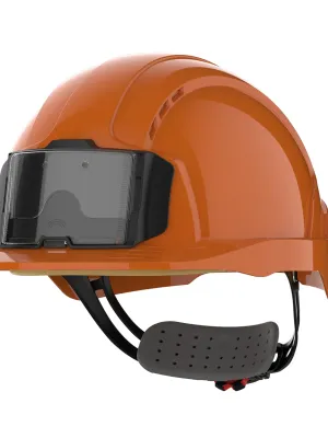 Casque de sécurité EVOLite® avec porte badge, ventilé, serrage crémaillère – Orange