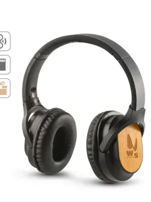 GOULD. Foldable wireless headphones with 4h battery life in bamboo and ABS