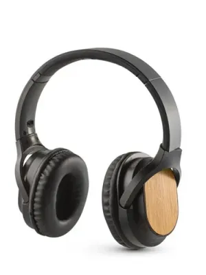 GOULD. Foldable wireless headphones with 4h battery life in bamboo and ABS – Noir
