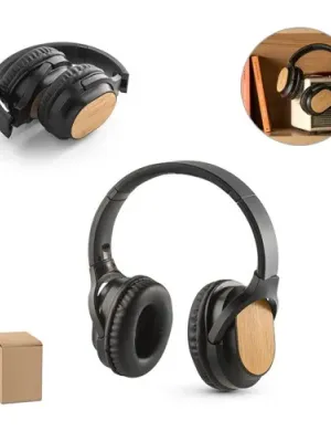 GOULD. Foldable wireless headphones with 4h battery life in bamboo and ABS